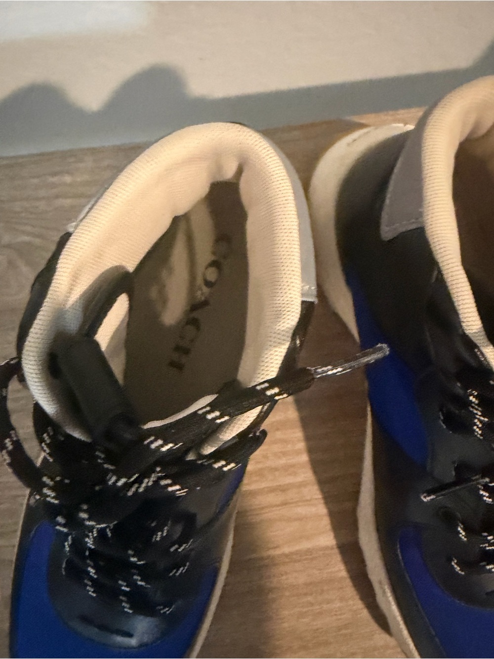 Coach Cream and Black Canvas Sneaker Interior - Picture 3 of 6